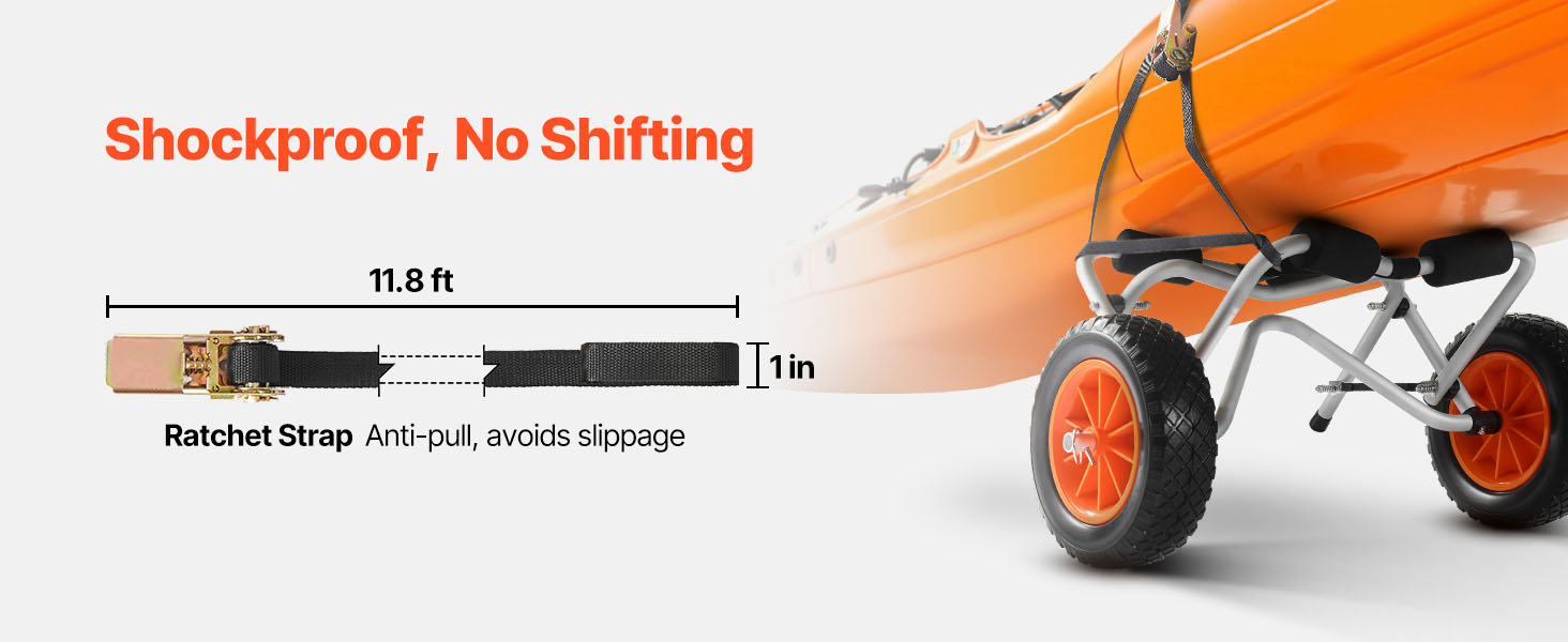 Foldable Kayak Cart with 10in Solid Tires & 250 lb Capacity