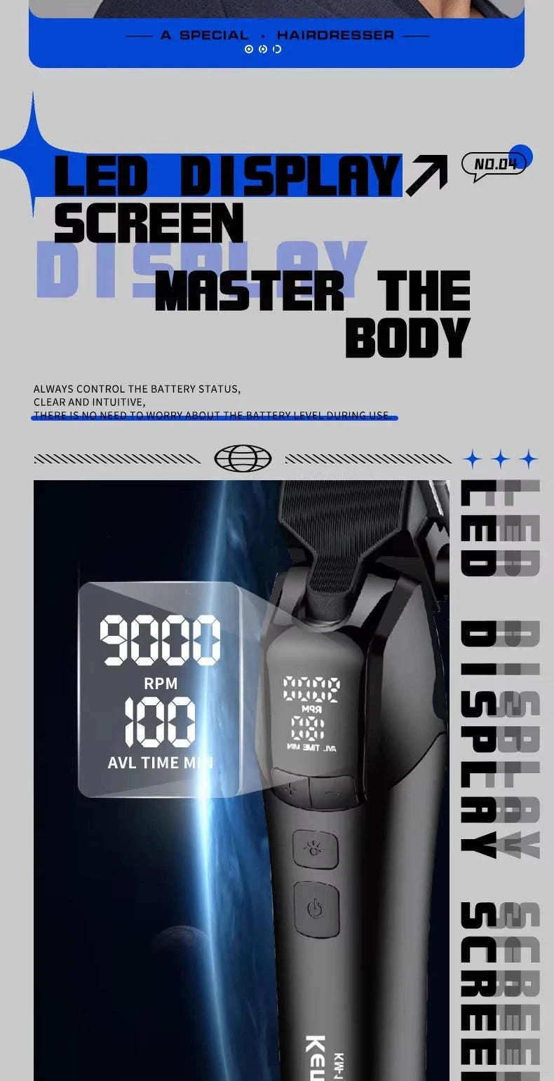 Kemei Barber Clippers Kit-264 black-No box