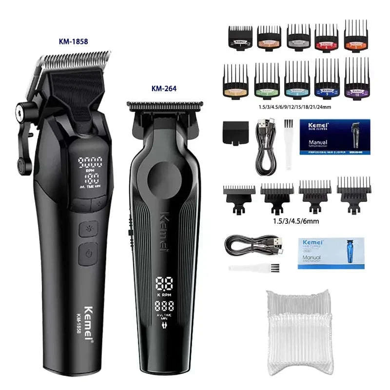 Kemei Barber Clippers Kit-264 black-No box