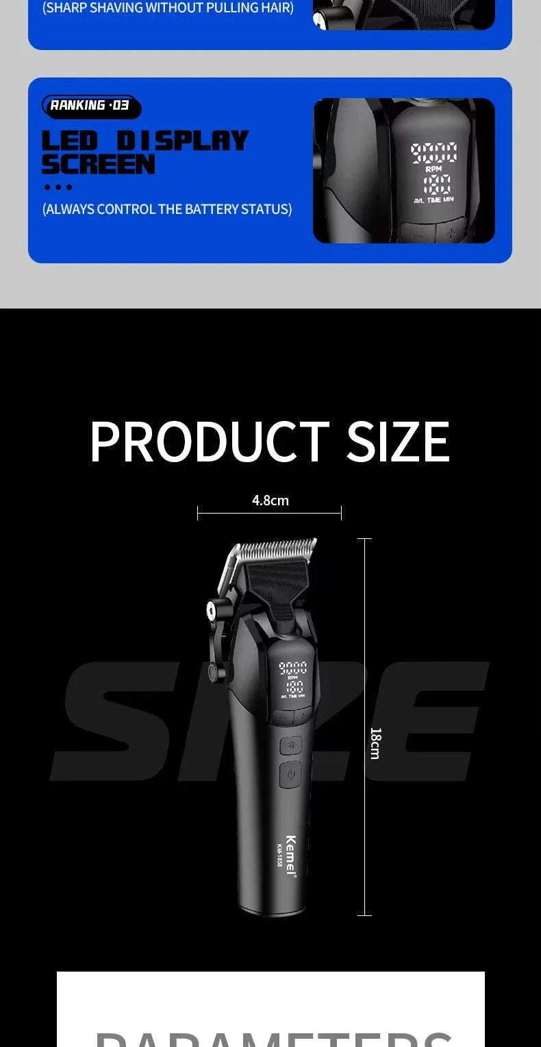 Kemei Barber Clippers Kit for Precise Home Grooming-1858-No box
