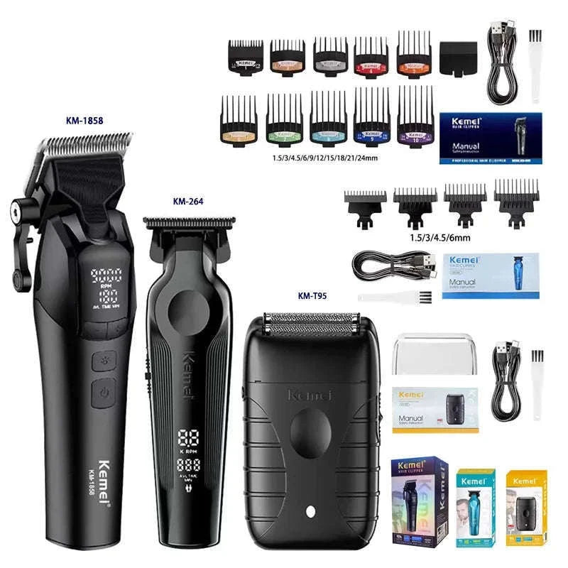 Kemei Barber Clippers Kit for Precise Home Grooming-1858-No box