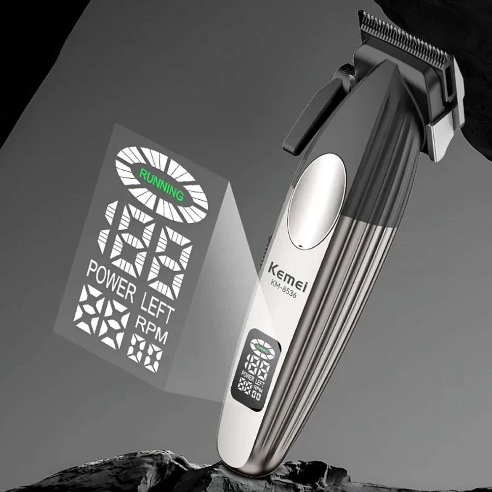 Kemei KM-8536 Cordless Hair Clipper & Trimmer Set with LCD Display-with box