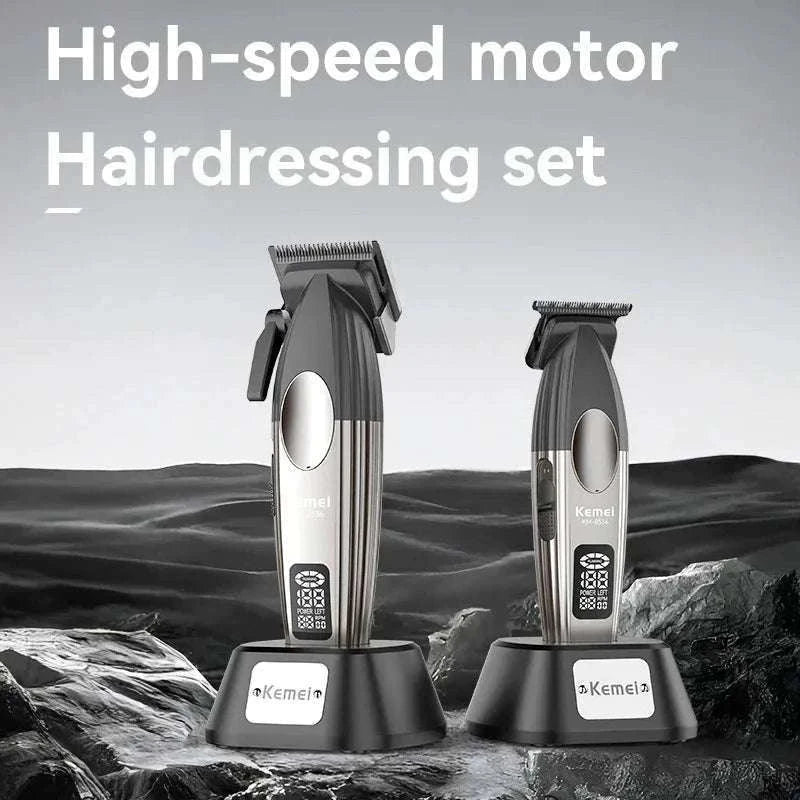 Kemei KM-8536 Cordless Hair Clipper & Trimmer Set with LCD Display-with box