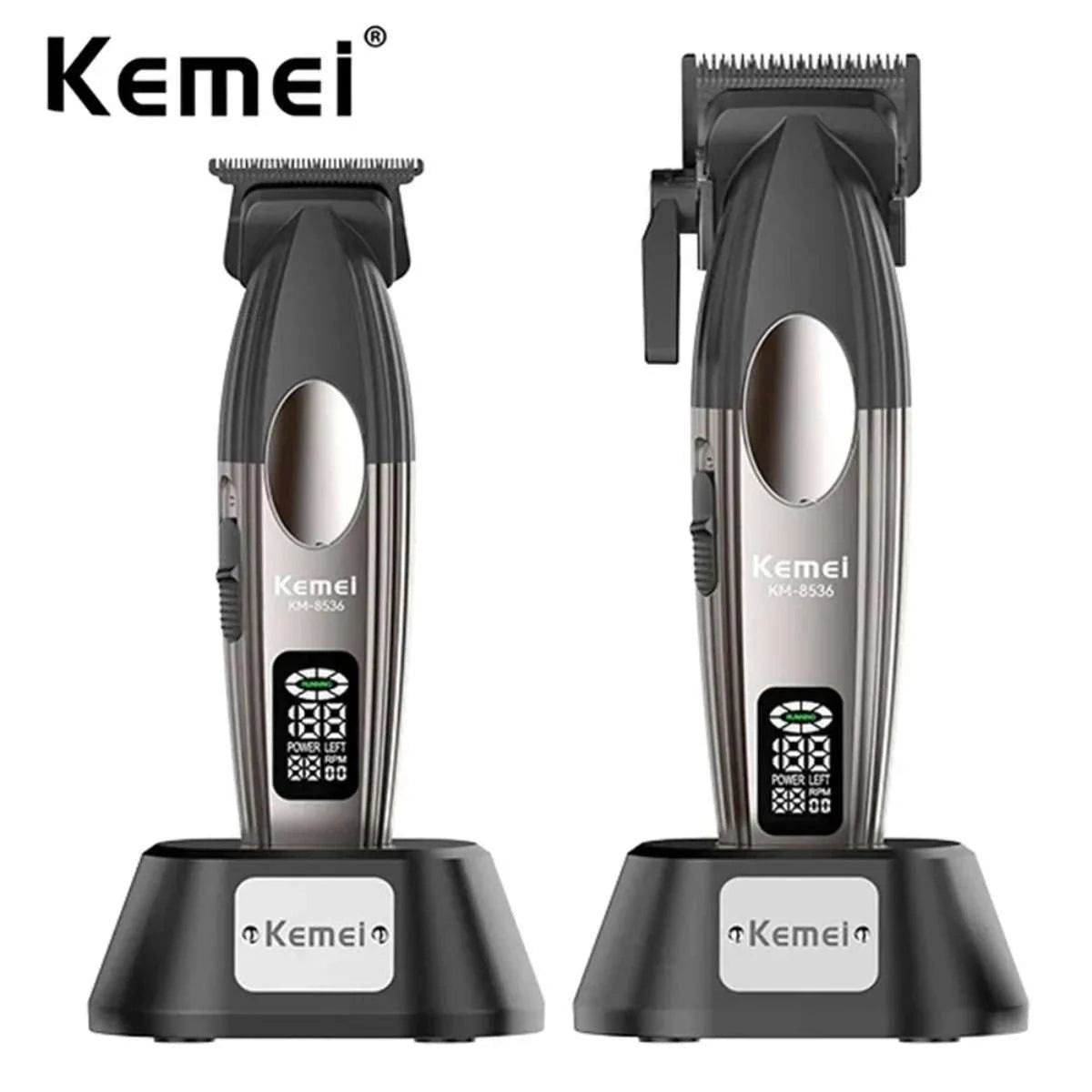 Kemei KM-8536 Cordless Hair Clipper & Trimmer Set with LCD Display-with box