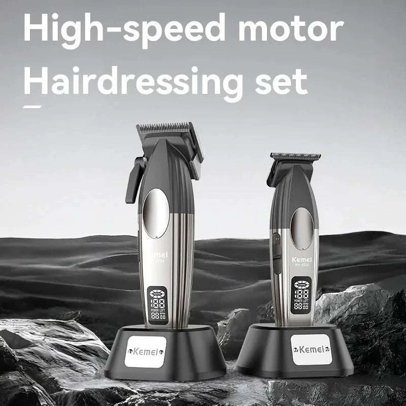 Kemei KM-8536 Cordless Hair Clipper & Trimmer Set with LCD Display-with box