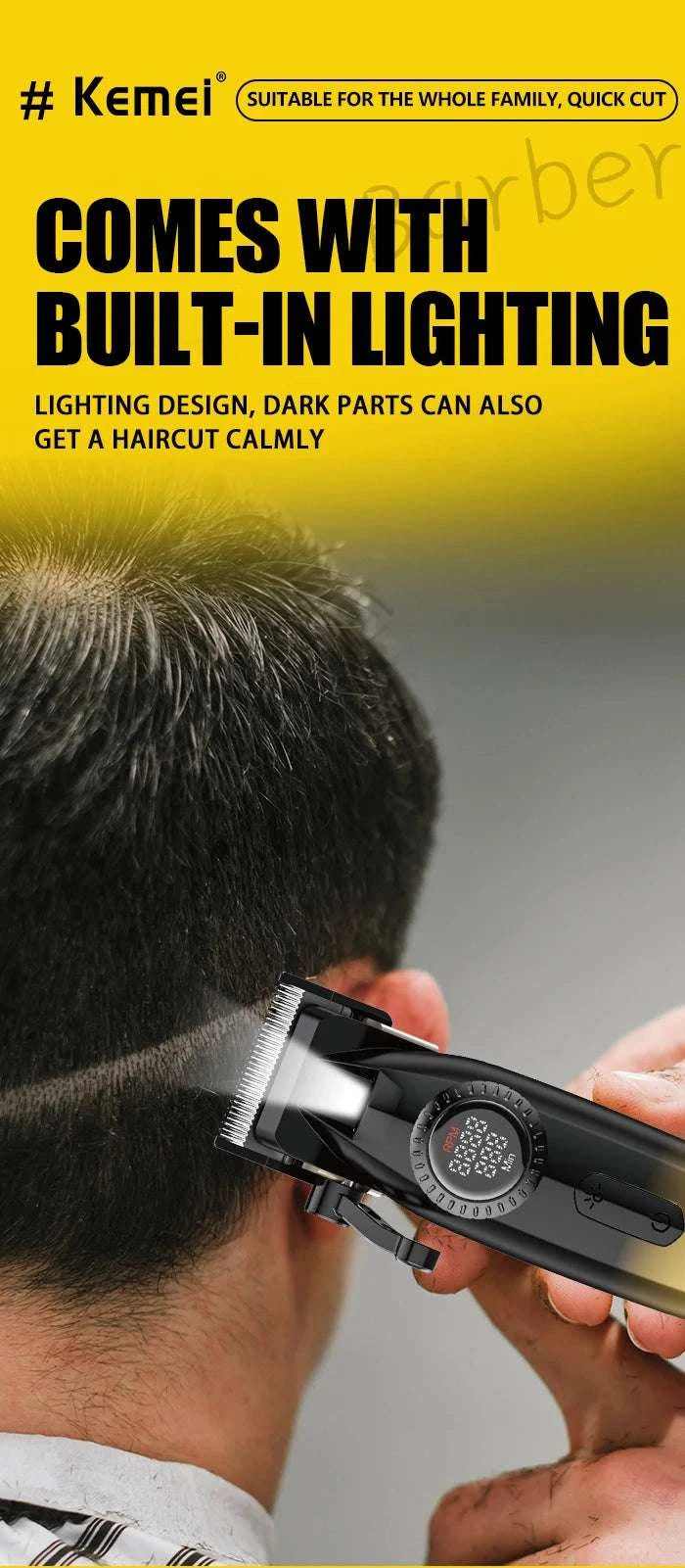 Kemei Professional Hair Clipper & Trimmer Set LCD Zero Gap-KM-18671868