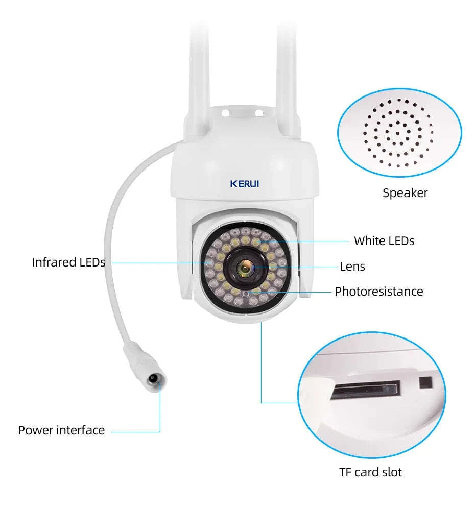 KERUI 5MP WiFi Outdoor Security Camera with Auto Tracking-1 pcs / US Plug / United States