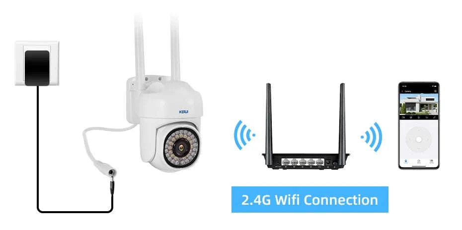 KERUI 5MP WiFi Outdoor Security Camera with Auto Tracking-1 pcs / US Plug / United States