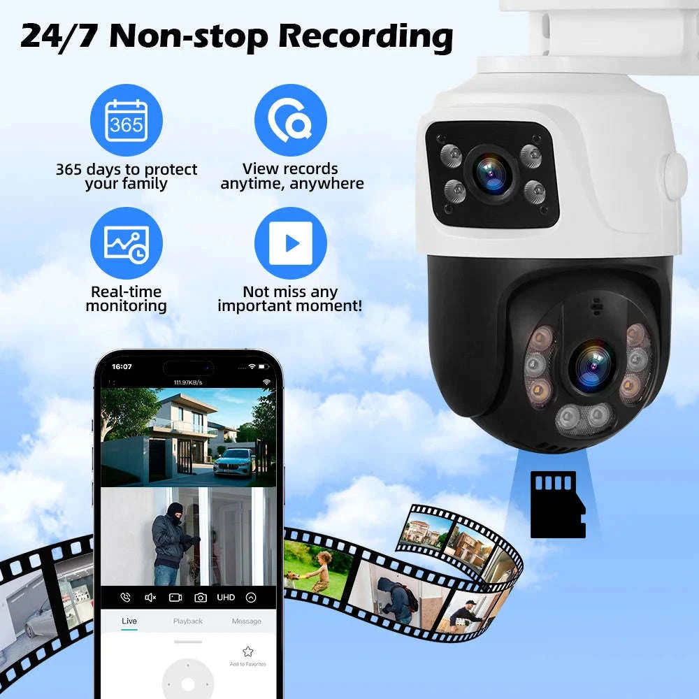 KERUI PoE 8-Channel Security Camera System with 6MP Dual Lens-None / United States