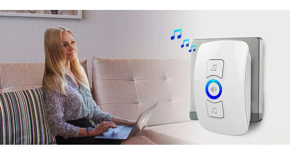 KERUI Wireless Door Sensor Doorbell with 60 Chimes, 500ft Range-1 receiver 2 sensor / United States
