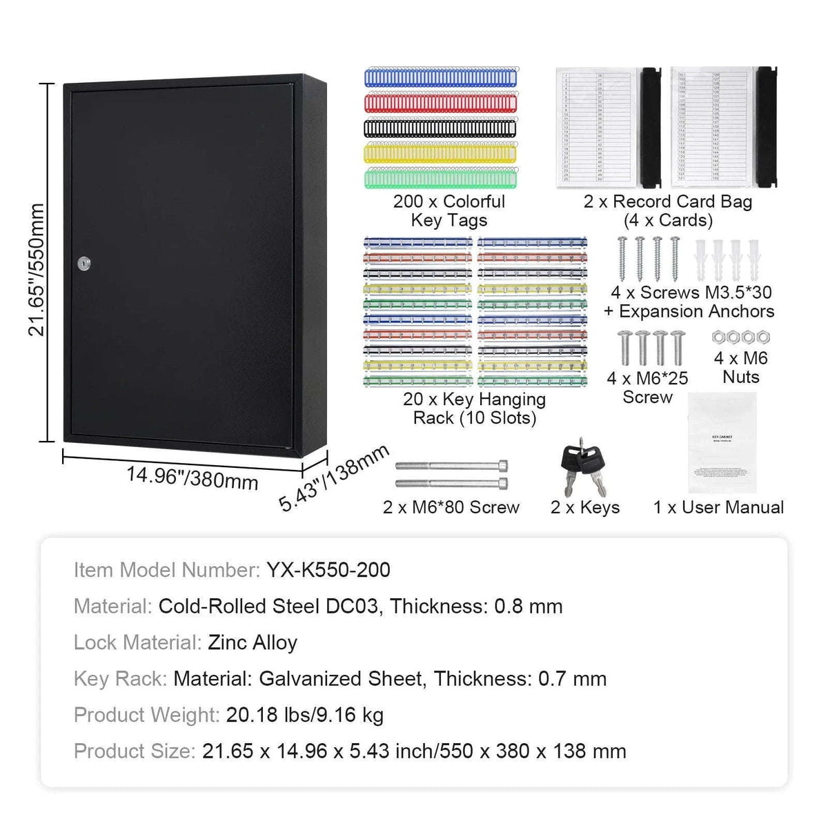 Key Cabinet Lock Box with Adjustable Racks-100PCS / spain