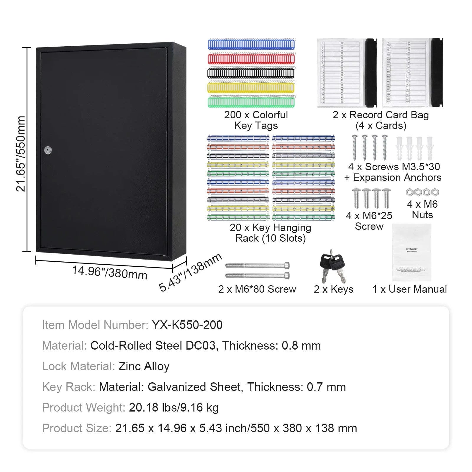 Key Cabinet Lock Box with Adjustable Racks-100PCS / spain