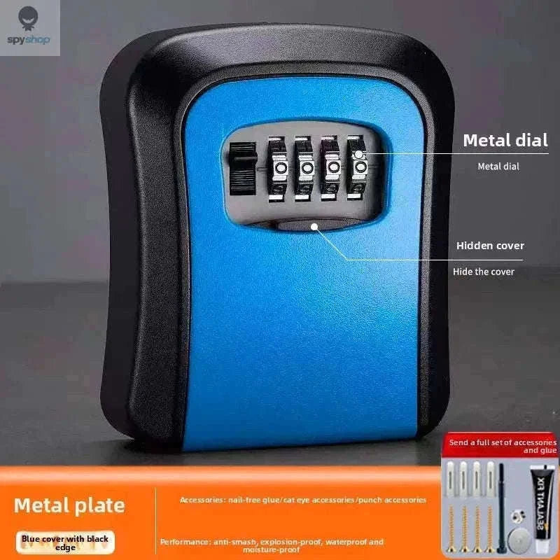 Key Keeper Combination Lock Box with 4-Digit Access-Blue   large