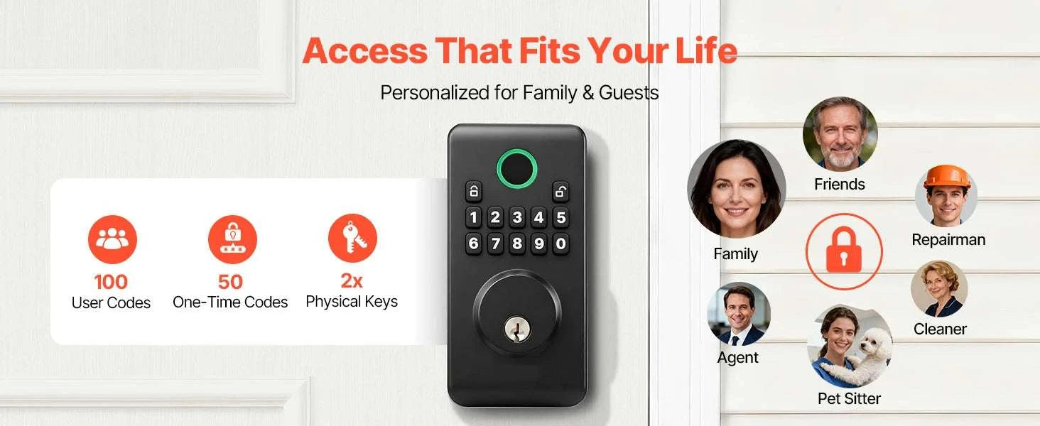 Keyless Entry Door Lock with Keypad, Auto-Lock & User Codes-VE10 Black / United States