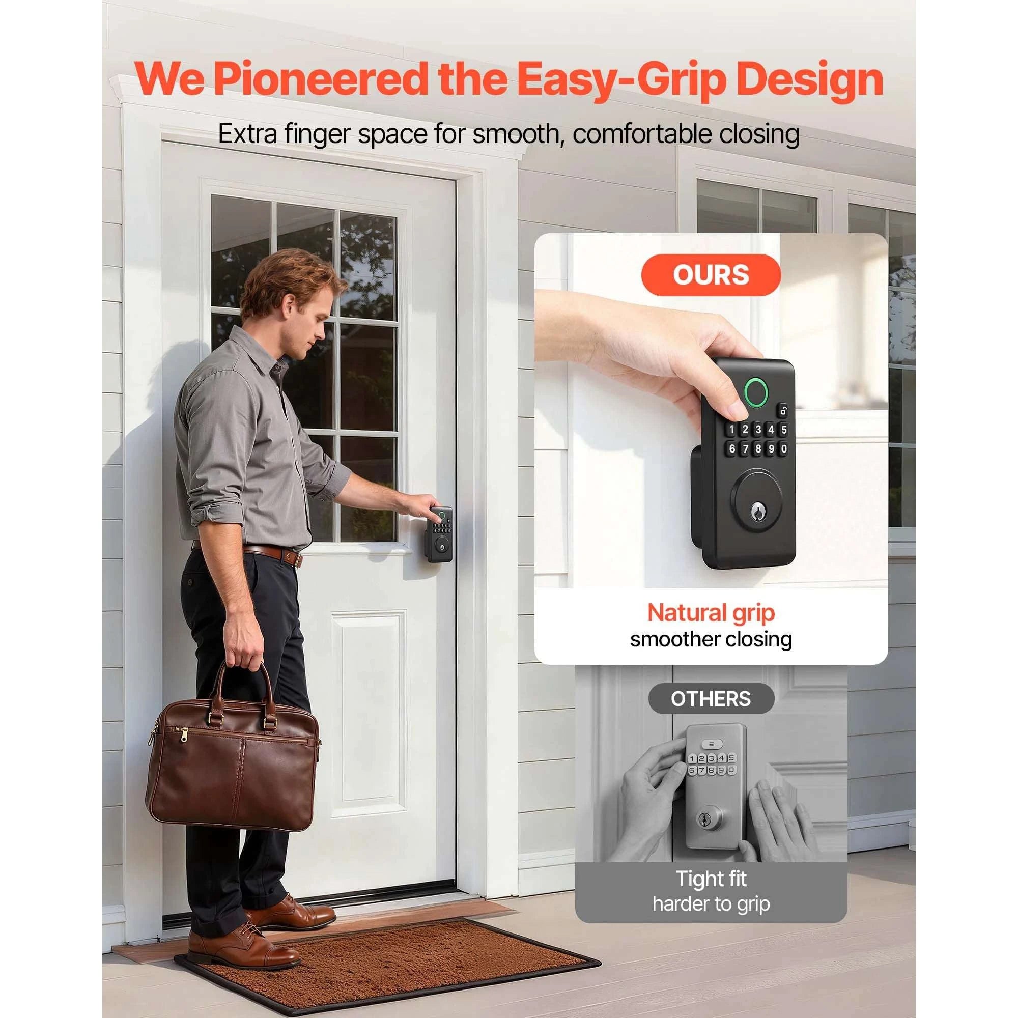 Keyless Entry Door Lock with Keypad, Auto-Lock & User Codes-VE10 Black / United States