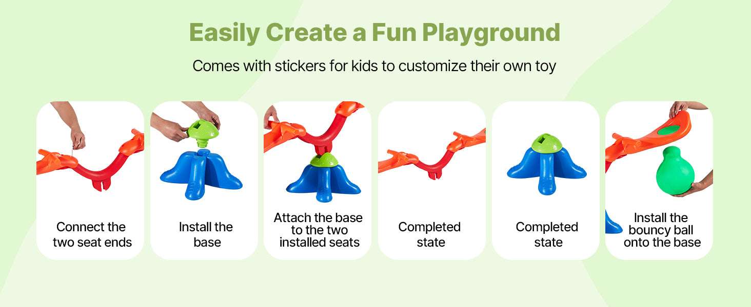 Kids 360° Spinning Seesaw Teeter Totter with Bounce Seats-2 Seats / United States
