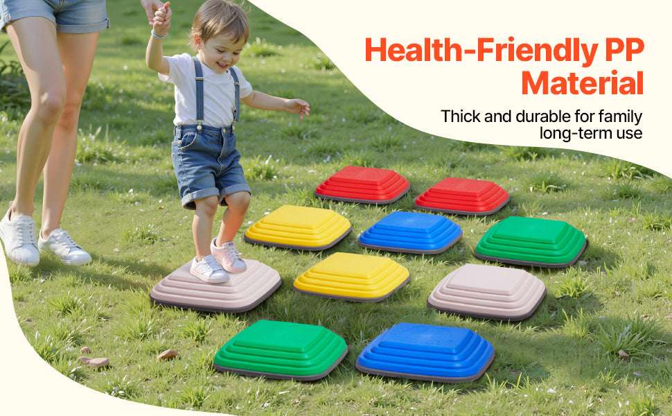 Kids Balance Stepping Stones Set (10 PCS) Non-Slip Sensory Play-10PCS / United States