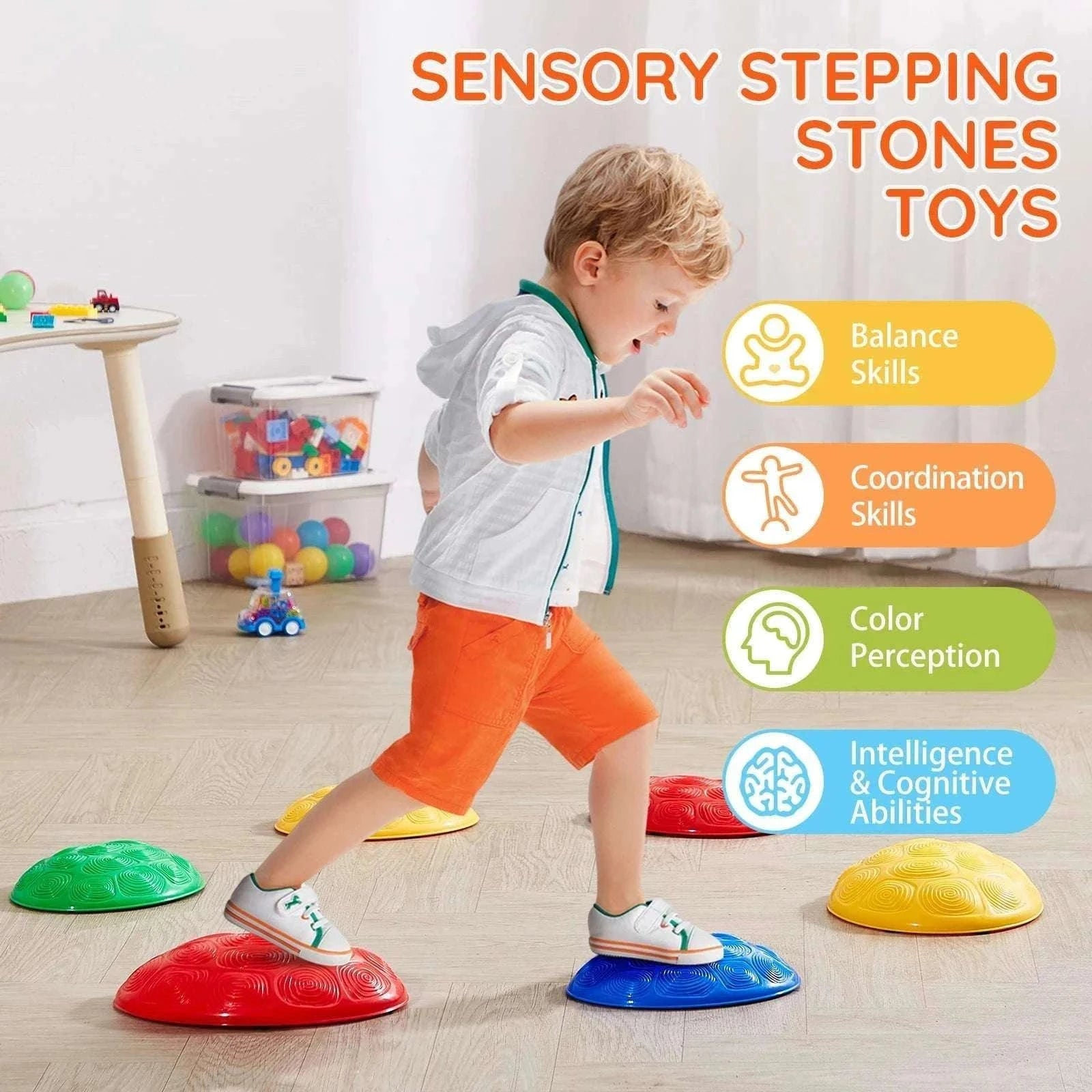 Kids Balance Stepping Stones Set with Non-Slip Design (6 PCS)-6PCS / spain