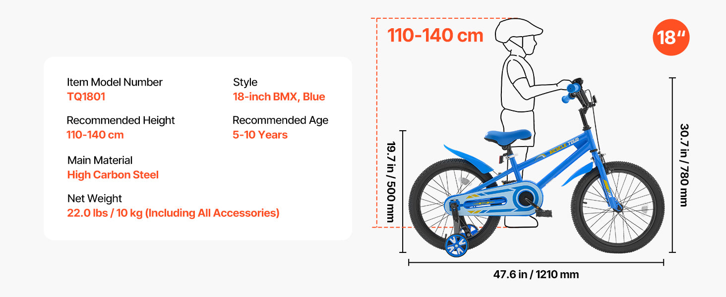 SucceBuy biciclă pentru copii 14/16/18 in, stil BMX, bicicletă pentru copii cu antrenor, bicicletă pentru copii mici, pentru băieți și fete, învățare să pedalare, antrenor de echilibru incluse