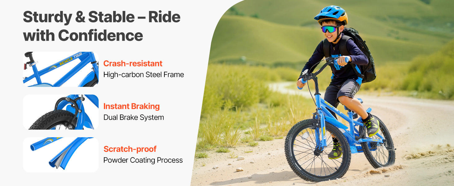 SucceBuy biciclă pentru copii 14/16/18 in, stil BMX, bicicletă pentru copii cu antrenor, bicicletă pentru copii mici, pentru băieți și fete, învățare să pedalare, antrenor de echilibru incluse