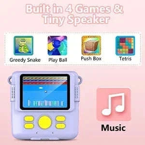 Kids Camera Instant Print with 1080P Video and 32GB Card-ABS681-Blue 32G