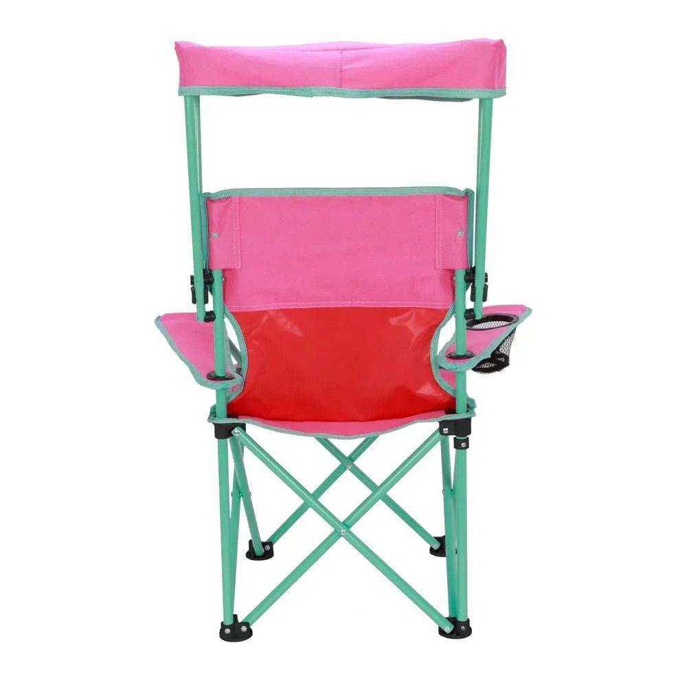 Kids Canopy Camp Chair with Safety Lock & Adjustable Sunshade-United States