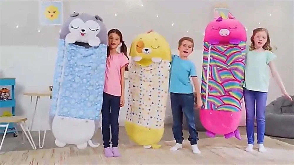 Kids Cartoon Animal Sleeping Bag-pink cat / 180x70cm