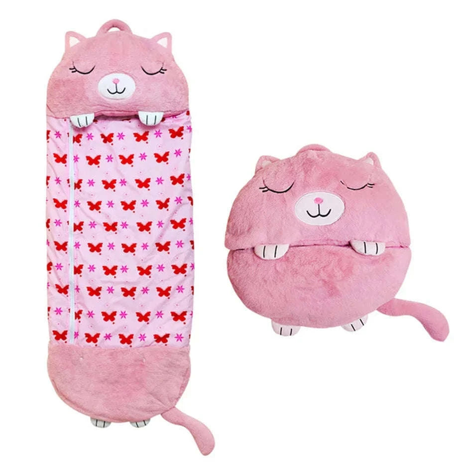 Kids Cartoon Animal Sleeping Bag-pink cat / 180x70cm