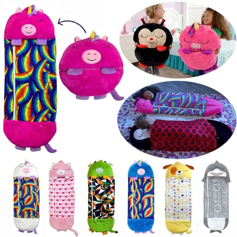 Kids Cartoon Animal Sleeping Bag-pink cat / 180x70cm