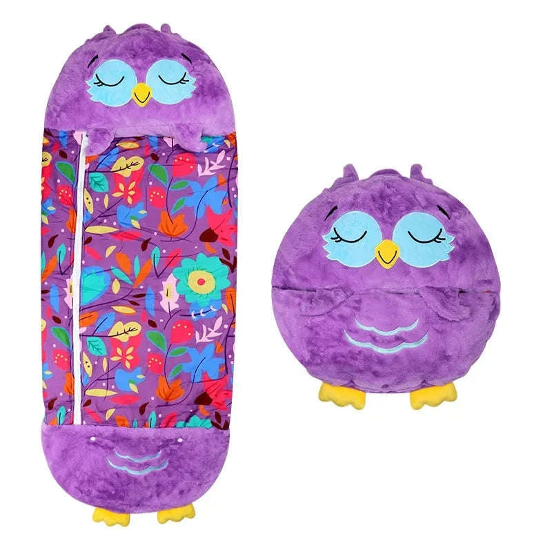 Kids Cartoon Animal Sleeping Bag-pink cat / 180x70cm