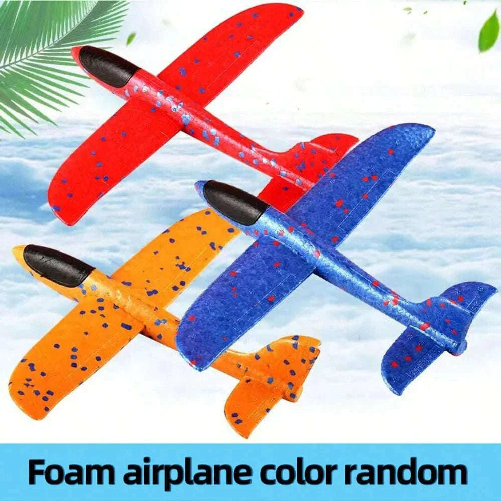 Kids Catapult Foam Glider Plane Set for Outdoor Play-Large gun yellow