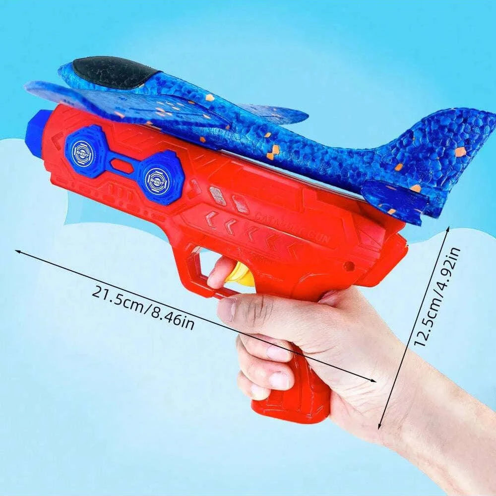 Kids Catapult Foam Glider Planes Set-Large gun yellow