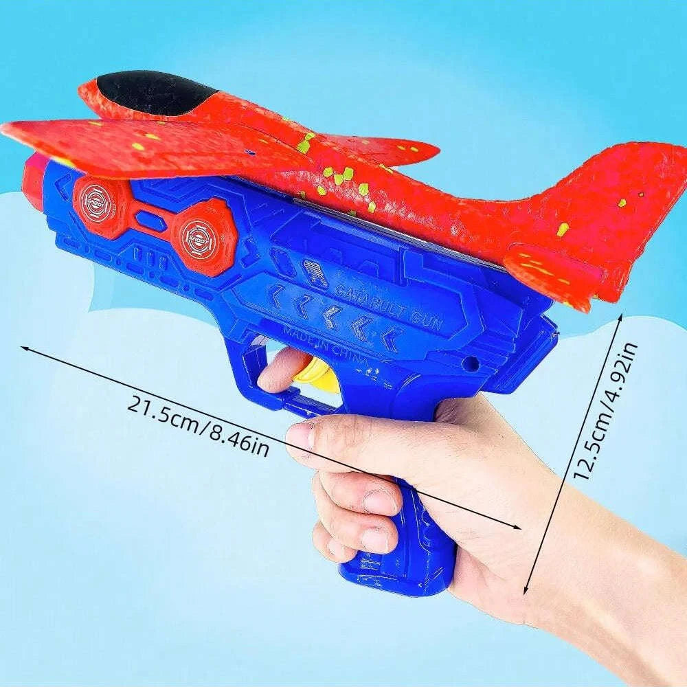 Kids Catapult Foam Glider Planes Set-Large gun yellow