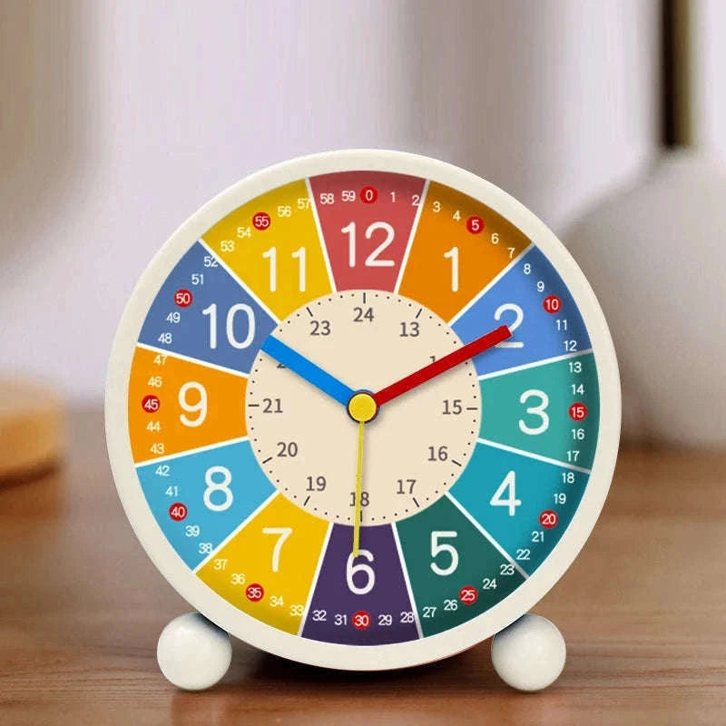 Kids Desktop Alarm Clock for Time Learning and Daily Routines-white