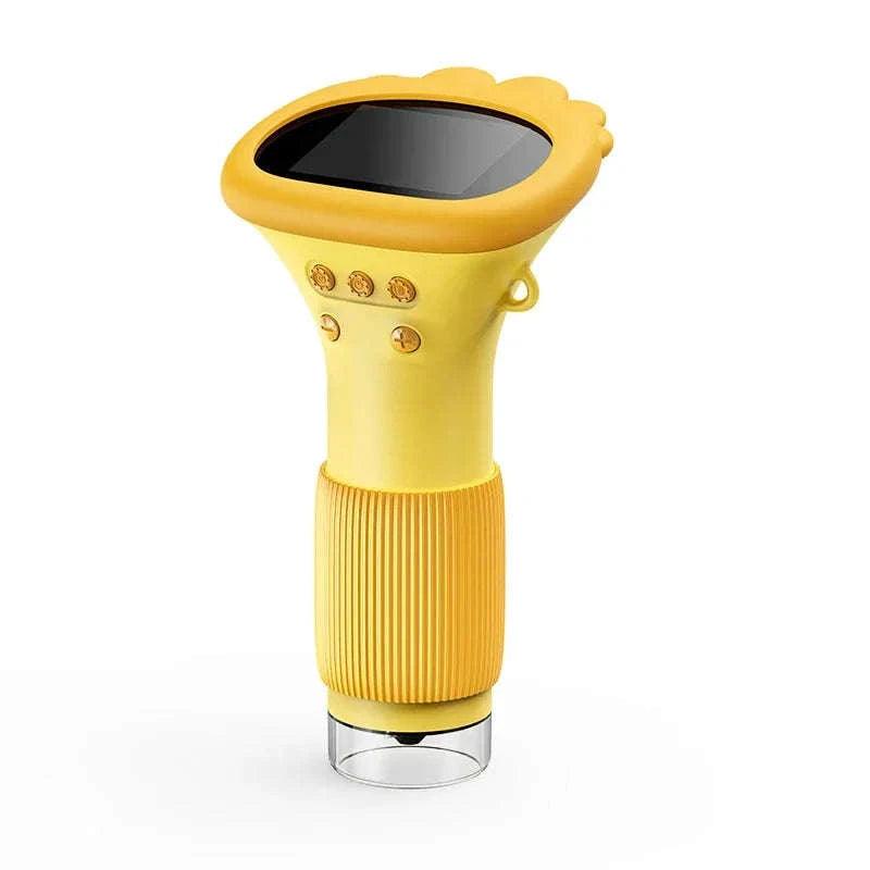 Kids Digital Microscope with 2-Inch Screen and 1000x Zoom-Yellow / 1000X