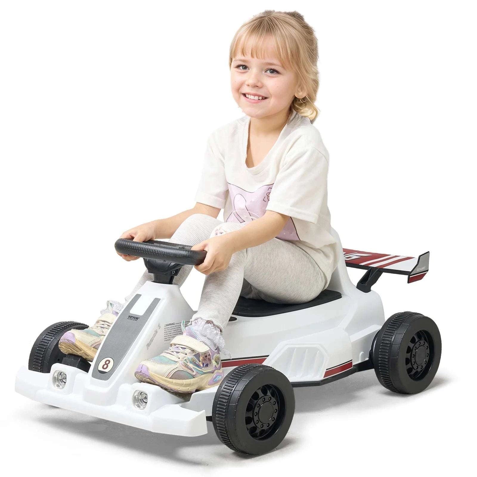 Kids Electric Go Kart 6V Pedal Ride-On with Headlight & Horn-6V / United States