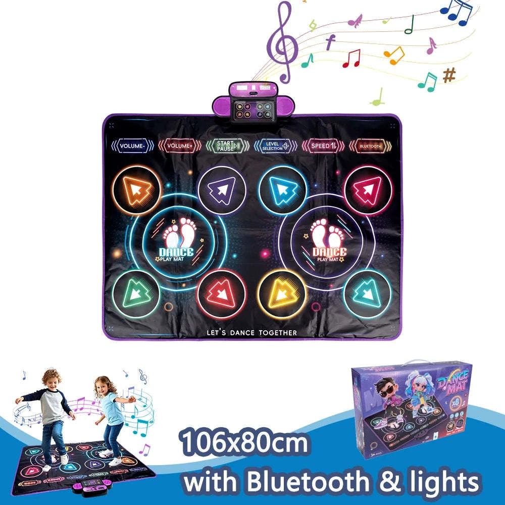 Kids Electronic Dance Mat with Double Player Mode-91x87cm Blue-no box / China Mainland