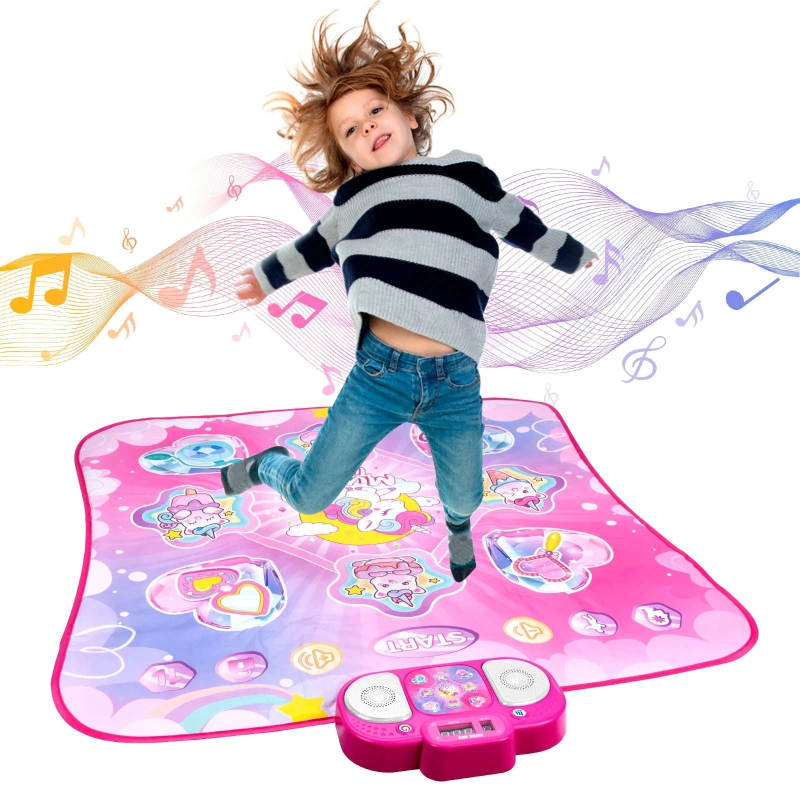 Kids Electronic Dance Mat with Double Player Mode-91x87cm Blue-no box / China Mainland