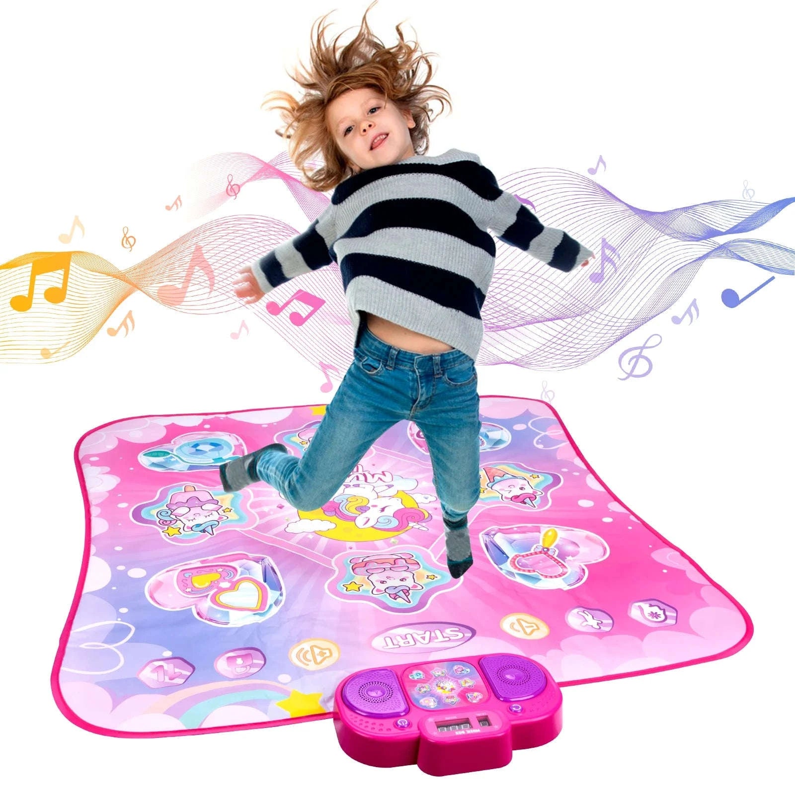 Kids Electronic Dance Mat with Double Player Mode-91x87cm Blue-no box / China Mainland