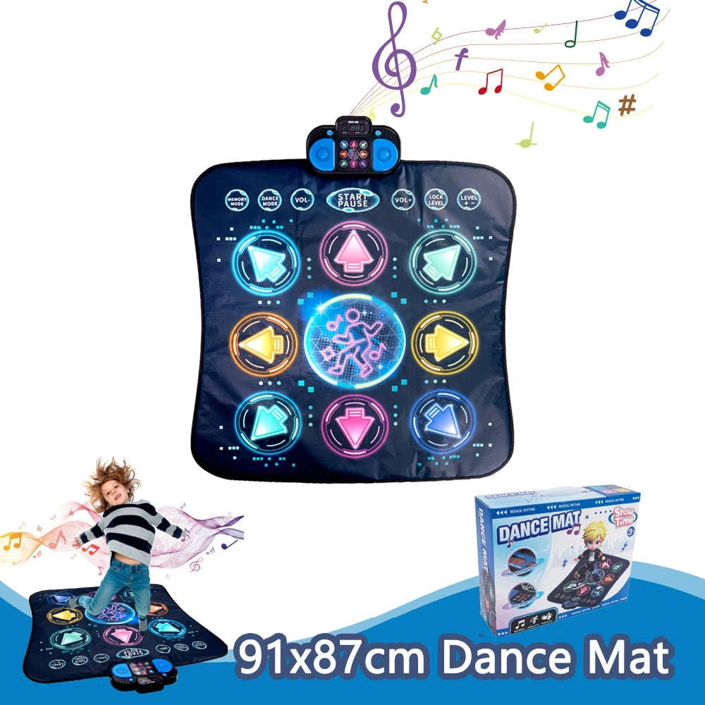 Kids Electronic Dance Mat with Double Player Mode-91x87cm Blue-no box / China Mainland