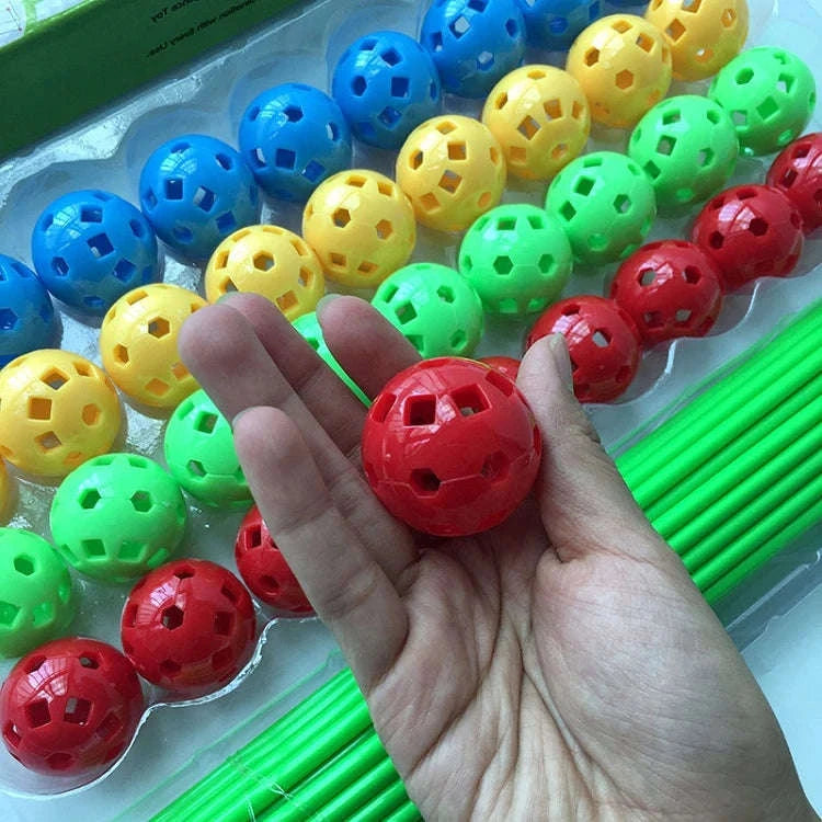 Kids Fort Building Blocks Kit-110balls 200rods