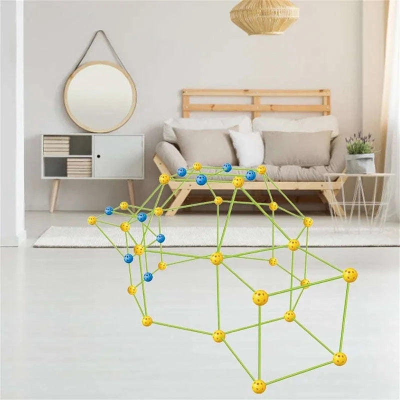 Kids Fort Building Blocks Kit-110balls 200rods