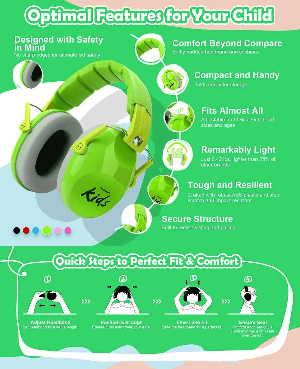 Kids Hearing Protection Earmuffs for Sensitive Children-Princess Pink