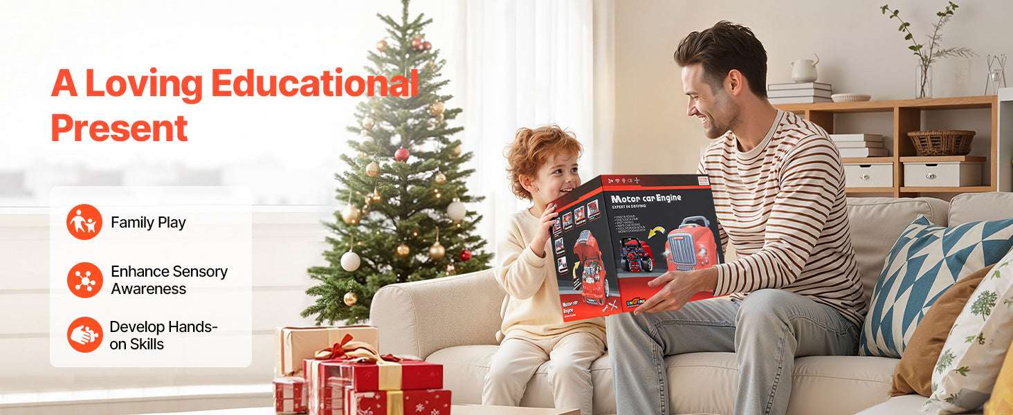Kids Mechanic Truck Engine Toy Set with Tools, Lights & Sounds (60pcs)-Red / france