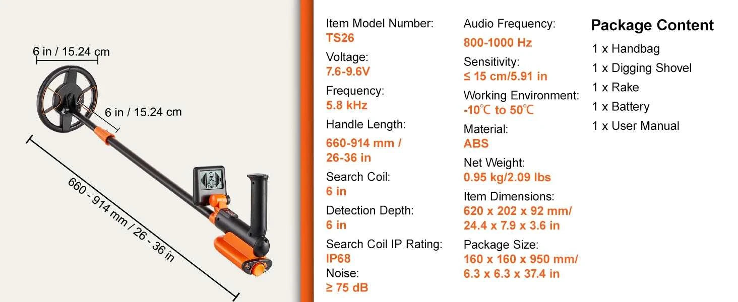 Kids Metal Detector 6" Waterproof Coil with LCD & Adjustable Handle-6 Inch Search Coil / france