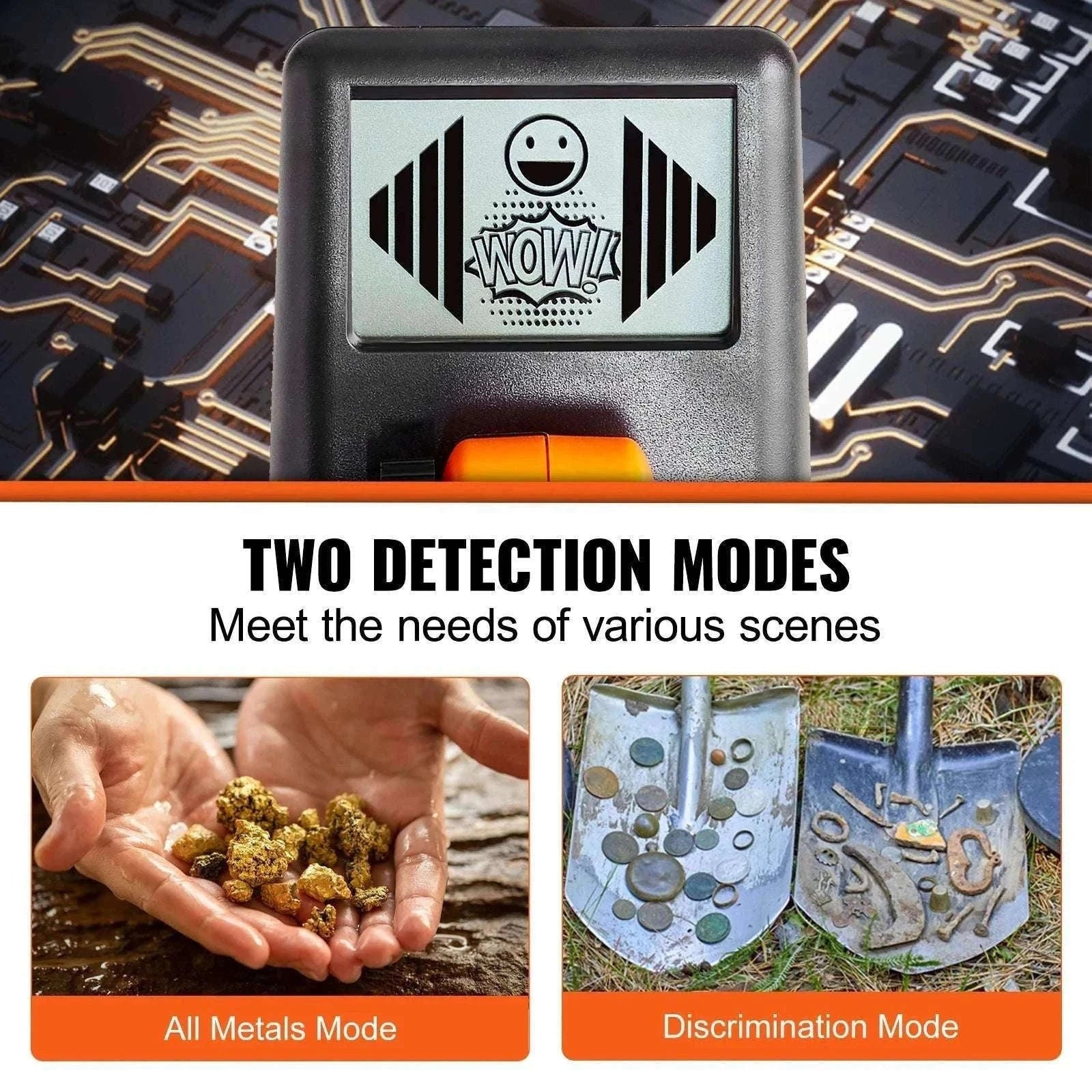 Kids Metal Detector 6" Waterproof Coil with LCD & Adjustable Handle-6 Inch Search Coil / france