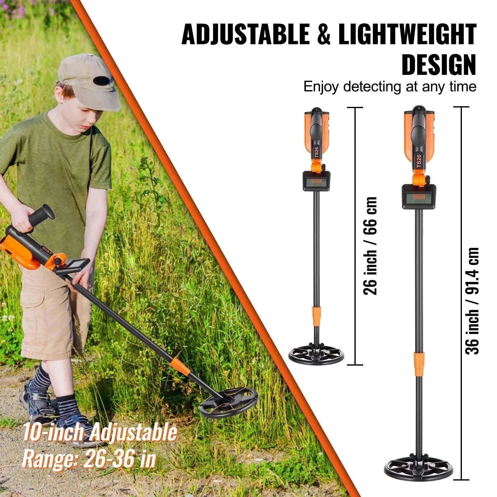 Kids Metal Detector 6" Waterproof Coil with LCD & Adjustable Handle-6 Inch Search Coil / france