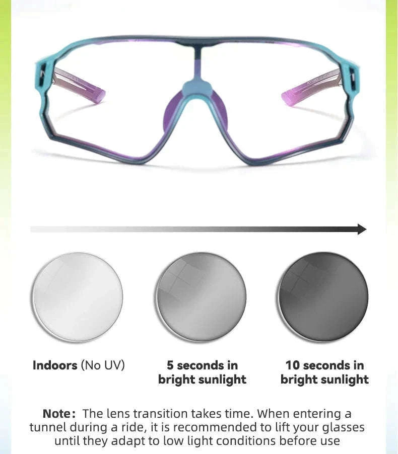 Kids Photochromic Cycling Sunglasses UV400 Protective Sports Eyewear-SP314-03 / Photochromic Lens