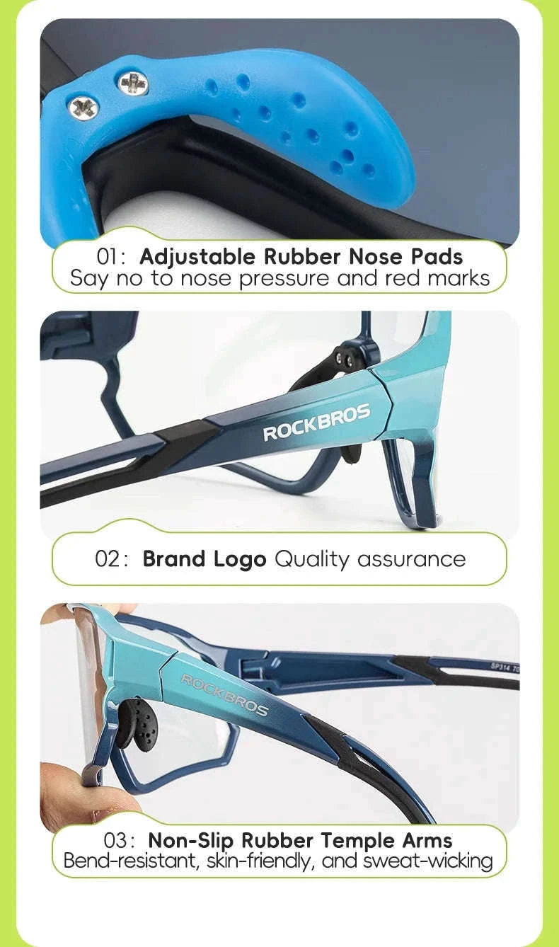 Kids Photochromic Cycling Sunglasses UV400 Protective Sports Eyewear-SP314-03 / Photochromic Lens
