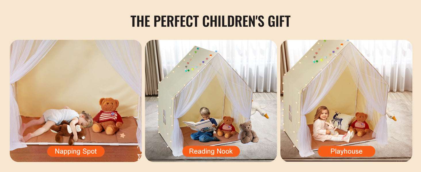 Kids Play Tent with Mat & Light – Indoor Outdoor Yurt for Ages 1–5-france